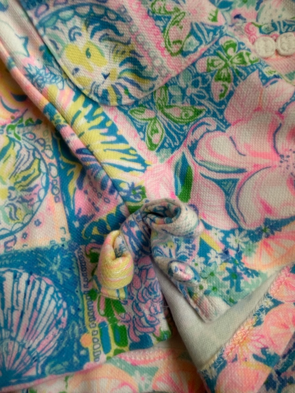 Lilly Pulitzer Girls Multicolor Pink Blue Green Floral Patchwork Dress - Picture 3 of 4